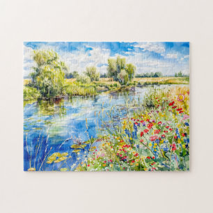 Quebra-cabeça Primavera às margens do Havel Havelland Aquarela