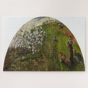 Quebra-cabeça Primavera, Camponeses em um Campo (1882) por Pissa