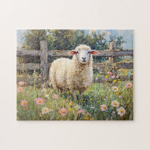 Quebra-cabeça Primavera com pintura de flores selvagens