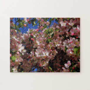 Quebra-cabeça Primavera cor-de-rosa Brilha Azul Céu Azul Efeito