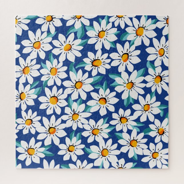 Quebra-cabeça Primavera daisies: padrão floral de tendências. (Vertical)