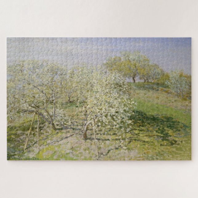 Quebra-cabeça Primavera de Claude Monet (Árvores Frutíferas em F (Horizontal)