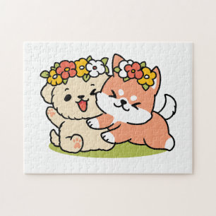 Quebra-cabeça Primavera dentro da cutena - Ilustração Adorável d