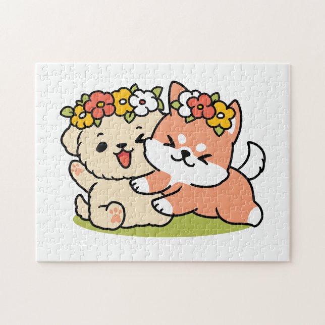 Quebra-cabeça Primavera dentro da cutena - Ilustração Adorável d (Horizontal)
