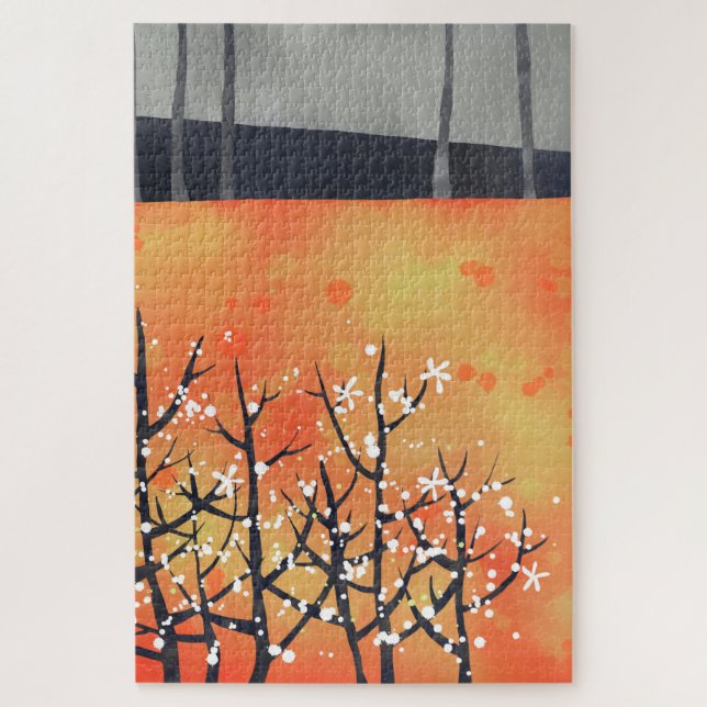 Quebra-cabeça Primavera Floral do Espinho Negro (Vertical)