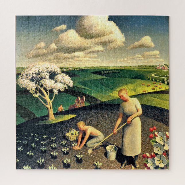 Quebra-cabeça Primavera no País por Grant Wood (Vertical)