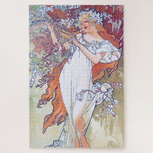 Quebra-cabeça Primavera (Quatro Assentos), Alphonse Mucha