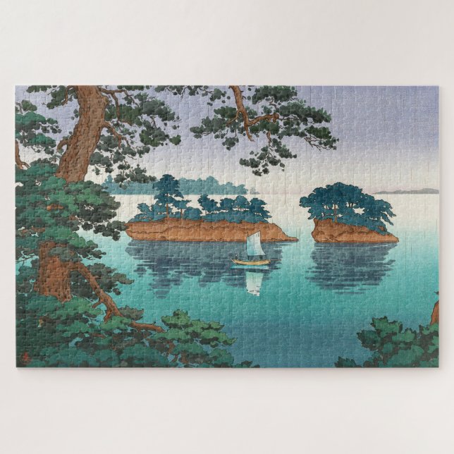 Quebra-cabeça Primavera Rain em Matsushima por Tsuchiya Koitsu (Horizontal)