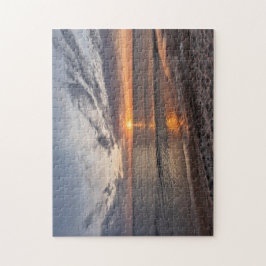 Quebra-cabeça Primavera Sunset no lago Michigan - 252 peças