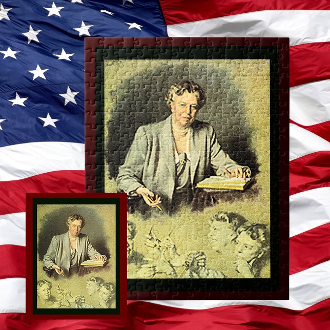 Quebra-cabeça Primeira Lady Anna Eleanor Roosevelt (First Lady Anna Eleanor Roosevelt Jigsaw Puzzle)
