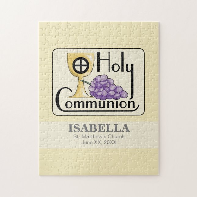 Quebra-cabeça Primeiras Uvas e Taças Comunitárias, Personalizáve (Vertical)