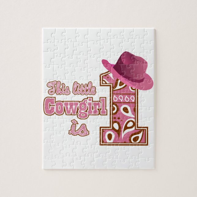 Quebra-cabeça Primeiro aniversario Cowgirl (Vertical)