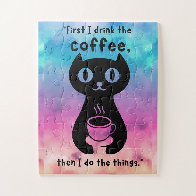 Quebra-cabeça Primeiro bebo café, depois faço esta coisa (Vertical)