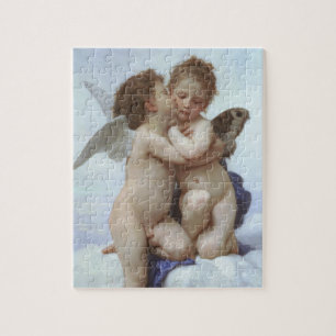 Quebra-cabeça Primeiro Beijo de Bouguereau, Anjos Vitorianos Ant