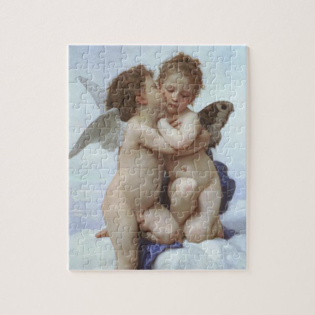Quebra-cabeça Primeiro Beijo de Bouguereau, Anjos Vitorianos Ant (Vertical)