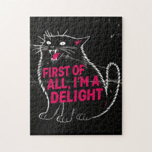 Quebra-cabeça Primeiro De Tudo Sou Um Delicioso Gato Preto Rugid