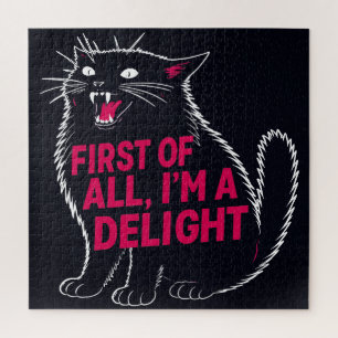 Quebra-cabeça Primeiro De Tudo Sou Um Delicioso Gato Preto Rugid