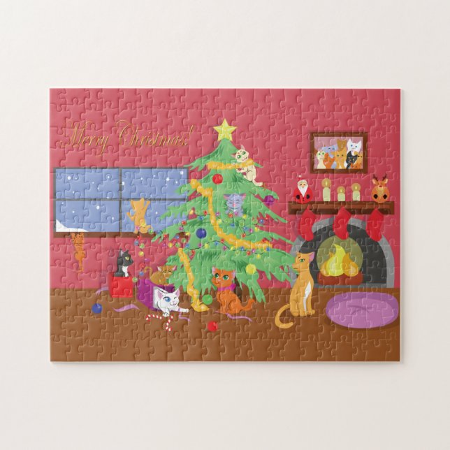 Quebra-cabeça Primeiro Natal de Kittens (Horizontal)