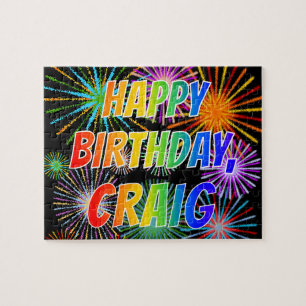 Quebra-cabeça Primeiro nome "CRAIG", "FELIZ ANIVERSÁRIO"