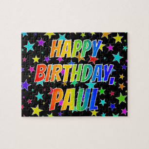 Quebra-cabeça Primeiro nome "PAUL", "FELIZ ANIVERSÁRIO"