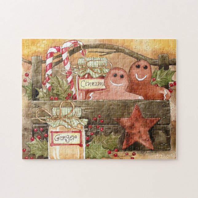 Quebra-cabeça primitivo da cesta do pão-de-espécie (Horizontal)