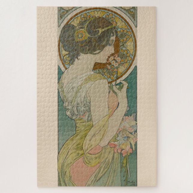 Quebra-cabeça Primrose por Alphonse Mucha (1899) (Vertical)