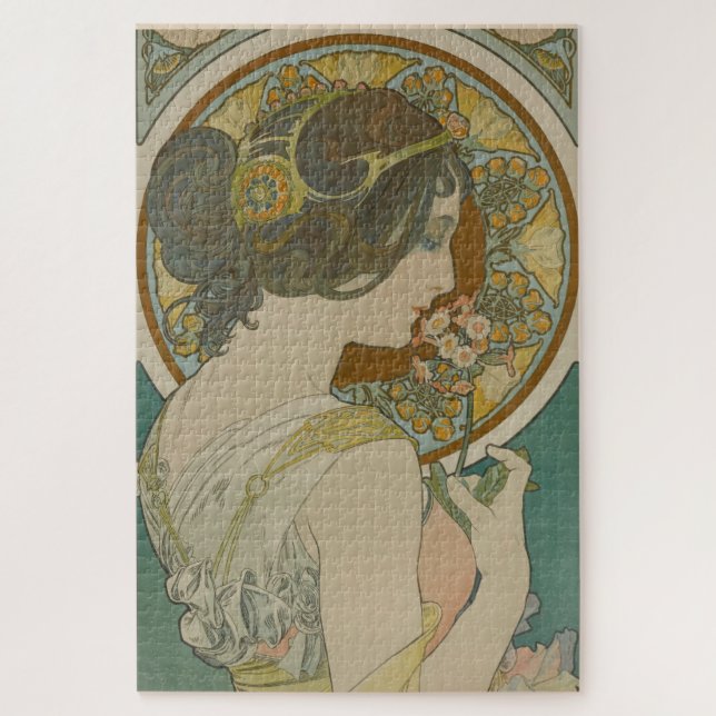 Quebra-cabeça Primrose por Alphonse Mucha (1899) (Vertical)