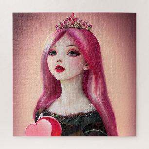 Quebra-cabeça Princesa bonito de Pink com Tiara