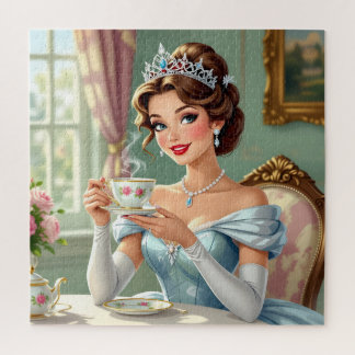 Quebra-cabeça Princesa sofisticada com coroa e vestido elegante
