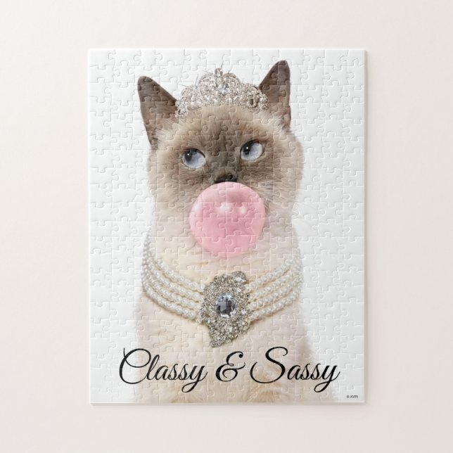 Quebra-cabeça Princess Cat Blowing Bubble Gum (Vertical)