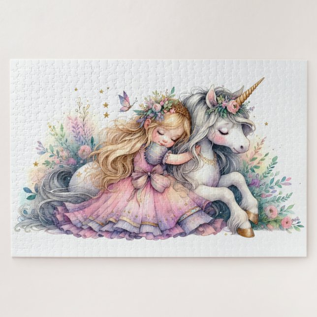 Quebra-cabeça Princess Unicorn Pastel Fairytale Fantasy (Horizontal)
