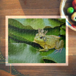 Quebra-cabeça Príncipe Sapo Crowado em Lily Pad