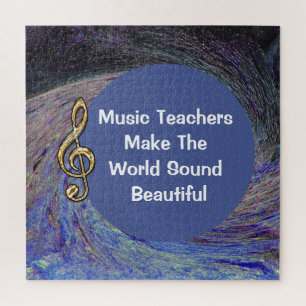 Quebra-cabeça Professor de Música Obrigado Apreciação Espiral Az