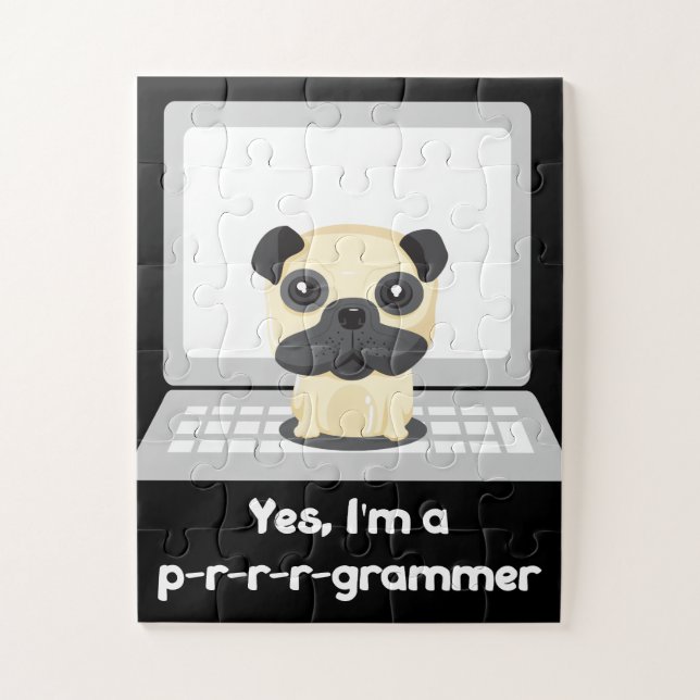 Quebra-cabeça Programador Pug (Vertical)