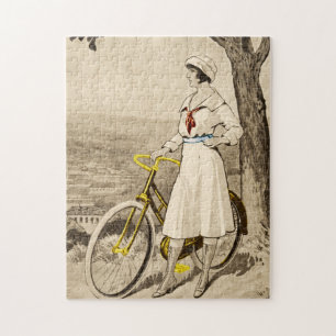 Quebra-cabeça Propaganda da bicicleta da mulher do 1920 do