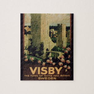 Quebra-cabeça Propaganda de poster a cidade de Visby, suecia