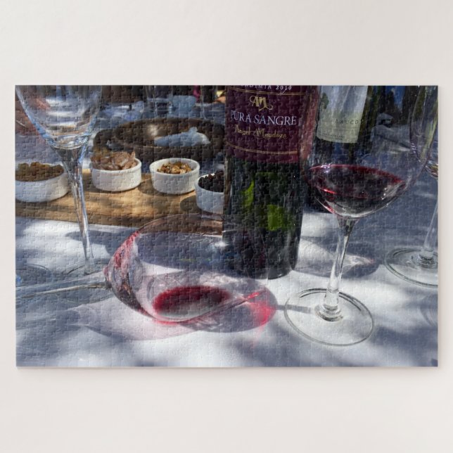 Quebra-cabeça provando de vinho mendoza (Horizontal)