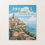 Quebra-cabeça Proveniência França Viagem Art Vintage<br><div class="desc">Provença o vetor de viagem. A Provença é uma região histórica e cultural do sudeste da França. Conhecidas pelas suas diversas paisagens,  desde os Alpes do Sul e as planícies de Camargue ao cultivo de vinhedos,  oliveiras,  pinheiros e campos de lavanda.</div>