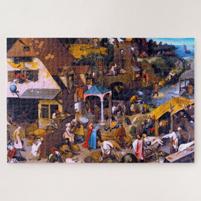 Quebra-cabeça Provérbios Países Baixos, Pieter Bruegel, o Velho (Horizontal)