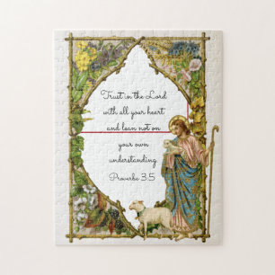 Quebra-cabeça Proverbos Religiosos 3:5 Escritura Jesus Shepherd