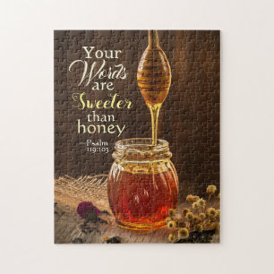 Quebra-cabeça Psalm 119:103 Suas palavras são mais doces que Mel