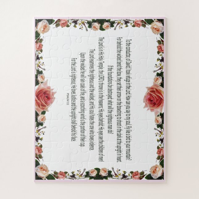 Quebra-cabeça PSALM-11, Ver Crianças de Homens, Floral Rosa (Vertical)