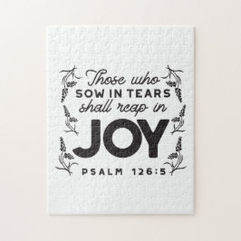 Quebra-cabeça Psalm 126:5 Scripture Typography – Reap in Joy