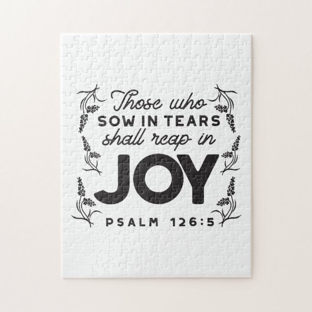 Quebra-cabeça Psalm 126:5 Scripture Typography – Reap in Joy (Vertical)