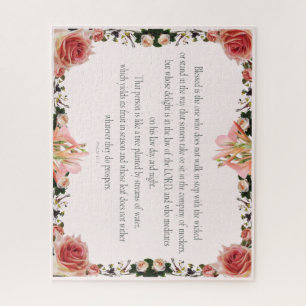 Quebra-cabeça PSALM 1:1-3 Design botânico,