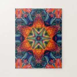 Quebra-cabeça Psicodélica Colorida Kaleidoscópio Padrão