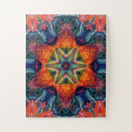 Quebra-cabeça Psicodélica Colorida Kaleidoscópio Padrão