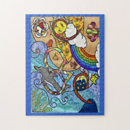 Quebra-cabeça Psicodélica Dos Anos 60 Na Praia