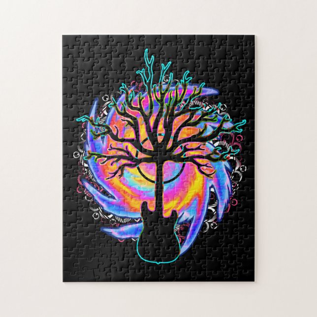 Quebra-cabeça "Psychedelic Sonic Cyclone", arte surreal de violã (Vertical)