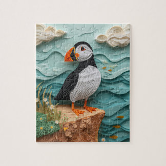 Quebra-cabeça Puffim-do-Atlântico em Quilling de Papel